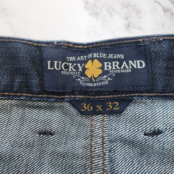 Lucky Brand Dean Dark Wash Straight Leg Denim Jeans Men's 36 x 32 - Picture 7 of 11